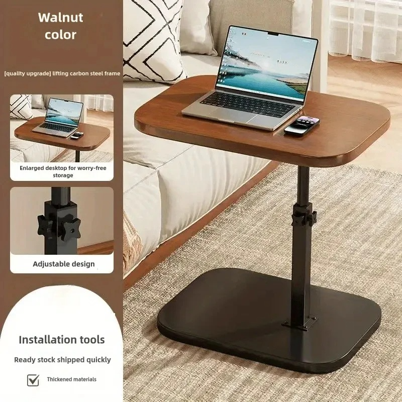 C-Shaped Sofa Side Table - Height-Adjustable
