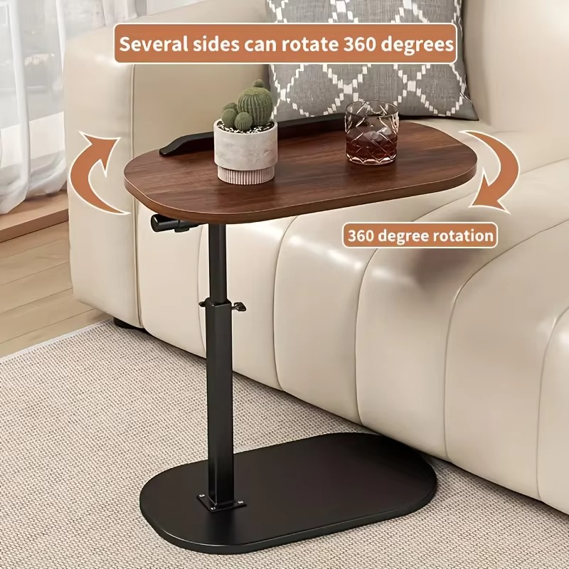 C-Shaped Sofa Side Table - Height-Adjustable